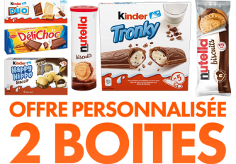 offre sur la gamme biscuits NUTELLA & KINDER & DELICHOC